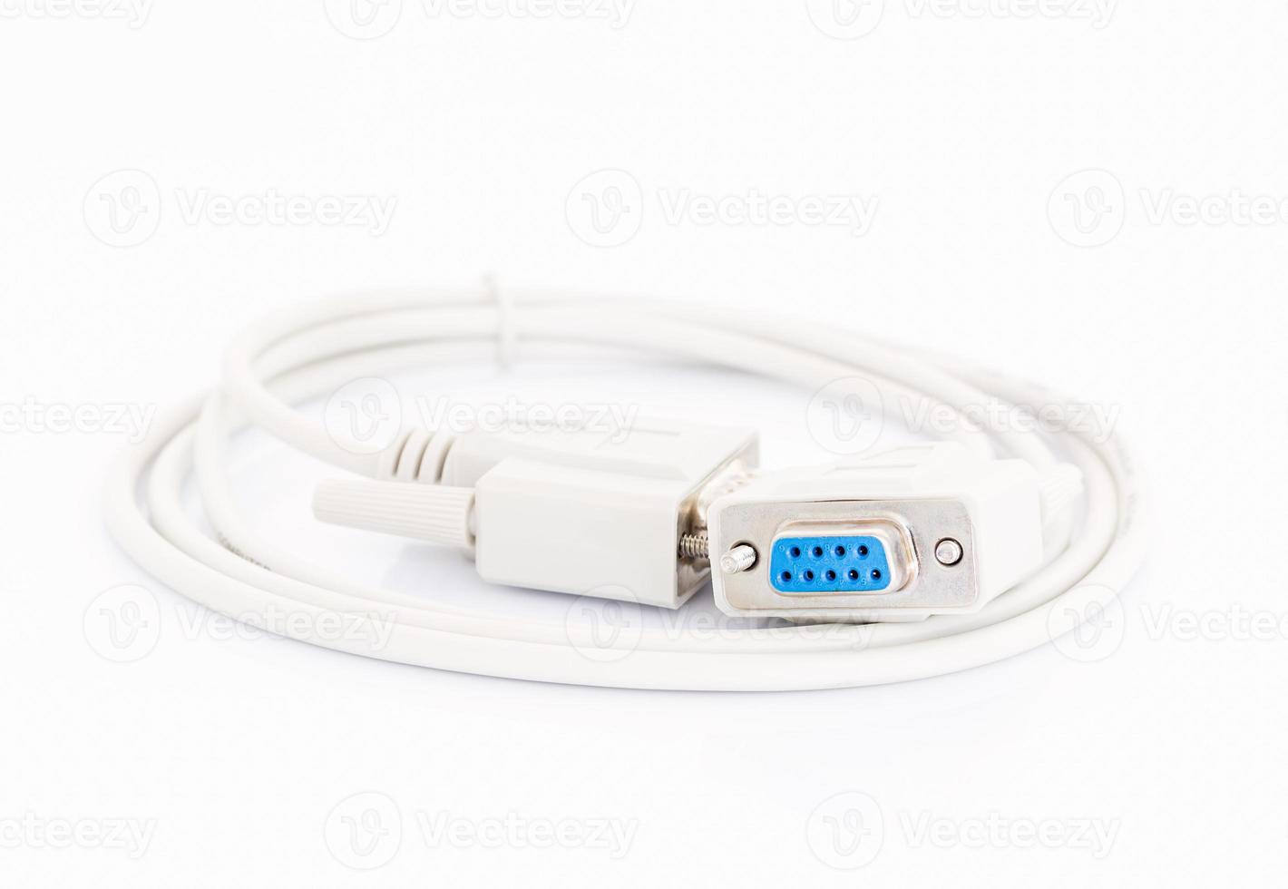 VGA cables connector with white cord photo