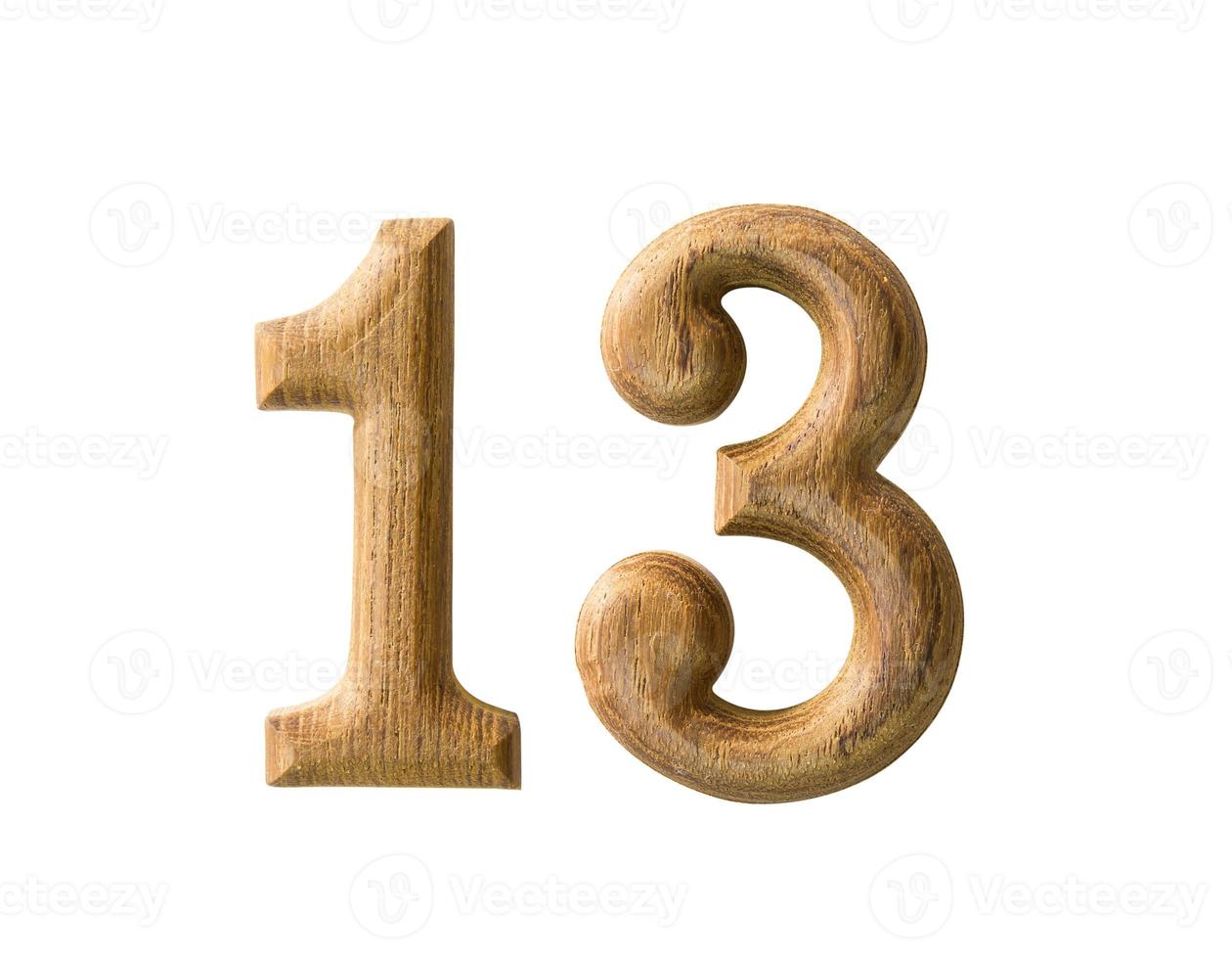 Wooden numeric 13 photo