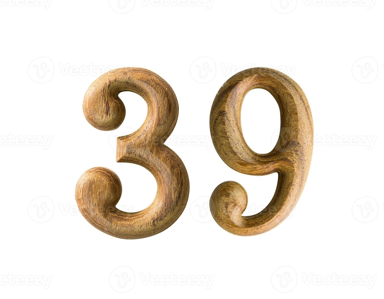 Wooden numeric 39 photo