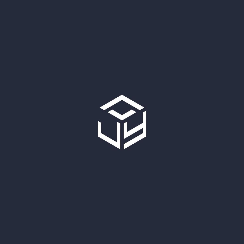 JY initial hexagon logo design vector