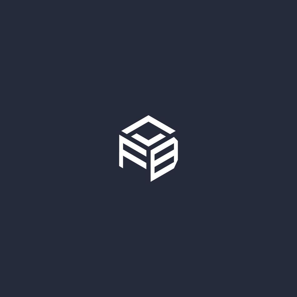 FB initial hexagon logo design vector