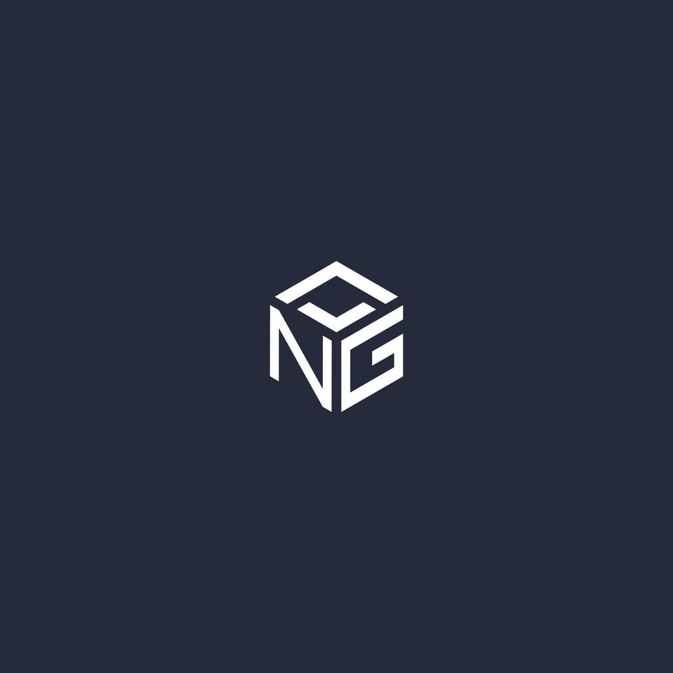 NG initial hexagon logo design vector