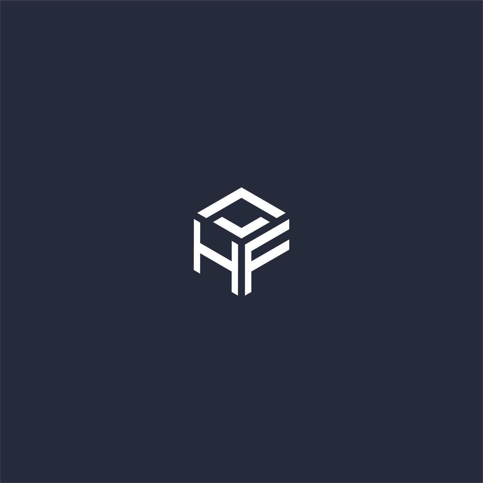 HF initial hexagon logo design vector
