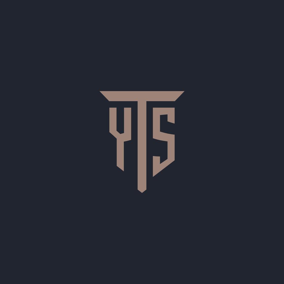 YS initial logo monogram with pillar icon design vector