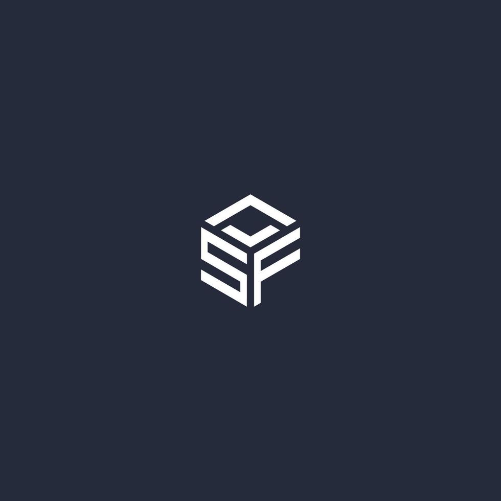 SF initial hexagon logo design vector
