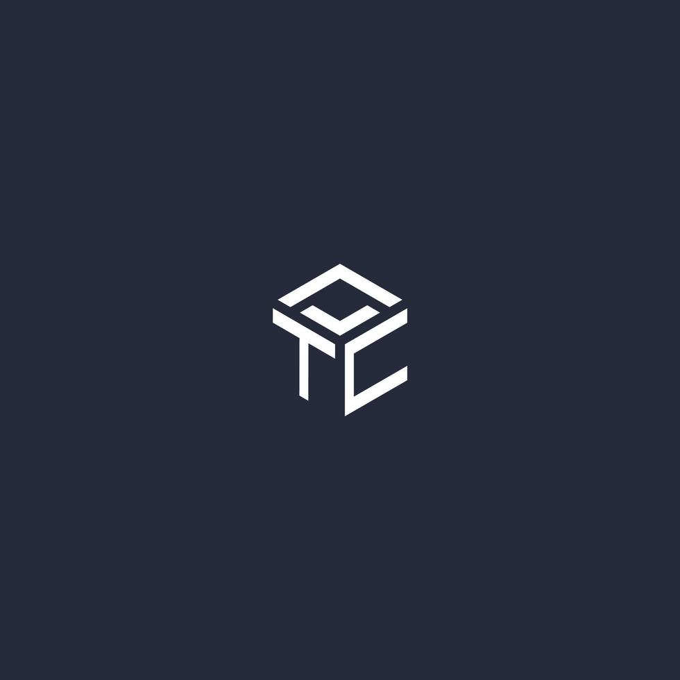 TC initial hexagon logo design vector