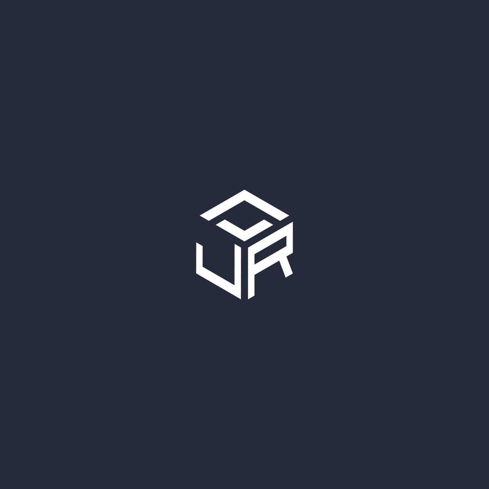 JR initial hexagon logo design vector