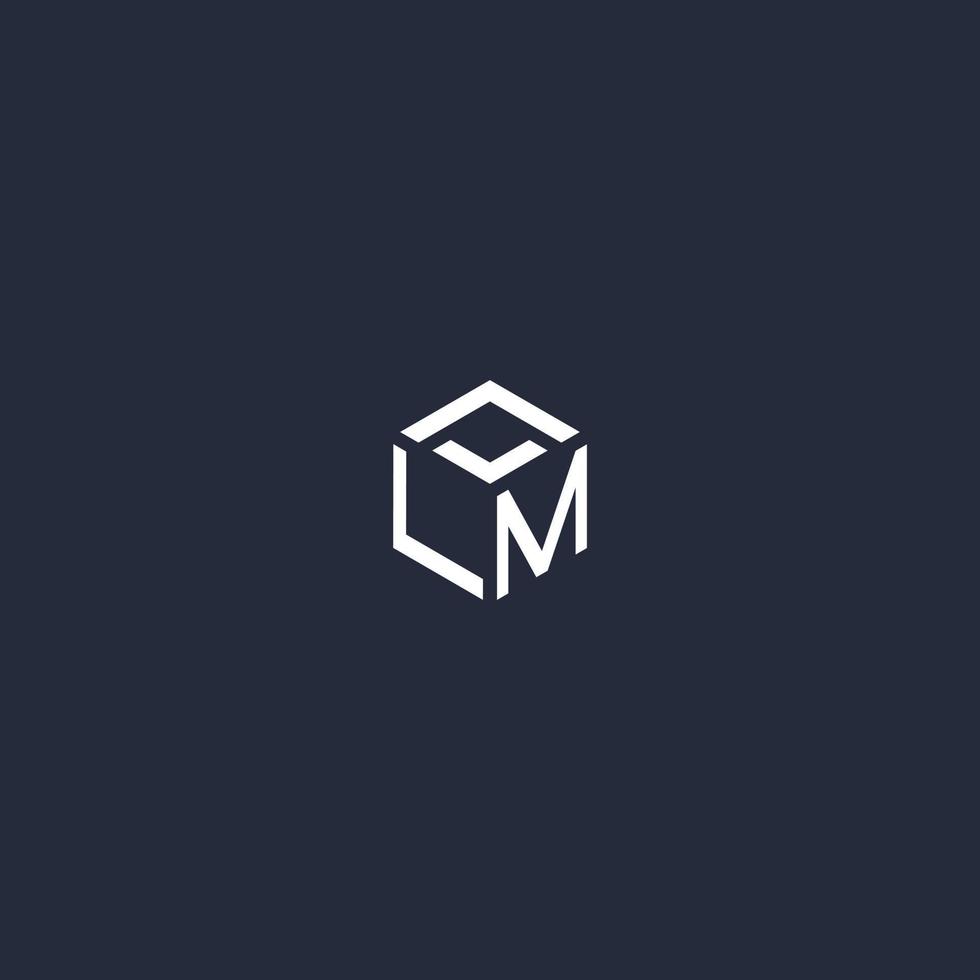 LM initial hexagon logo design vector