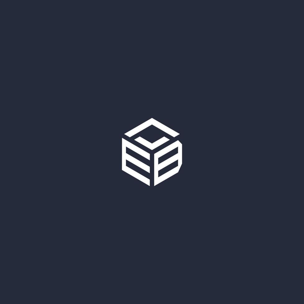 EB initial hexagon logo design vector