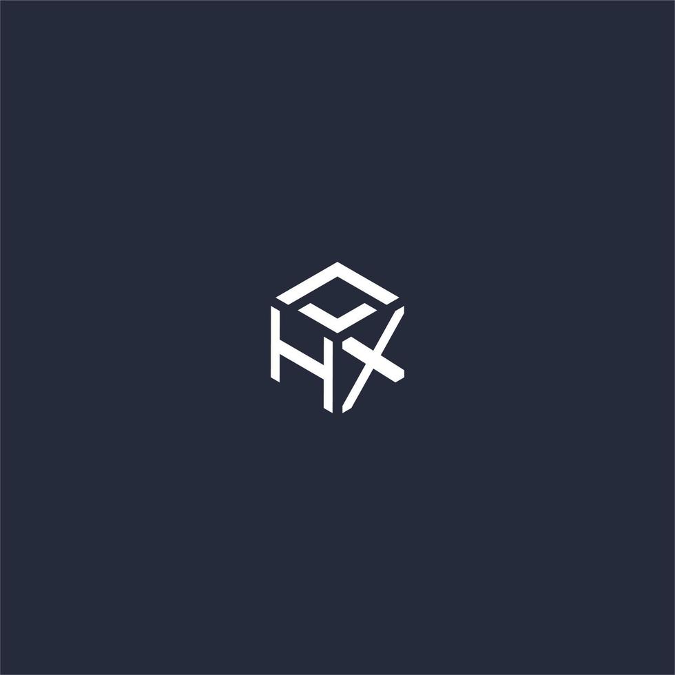 HX initial hexagon logo design vector