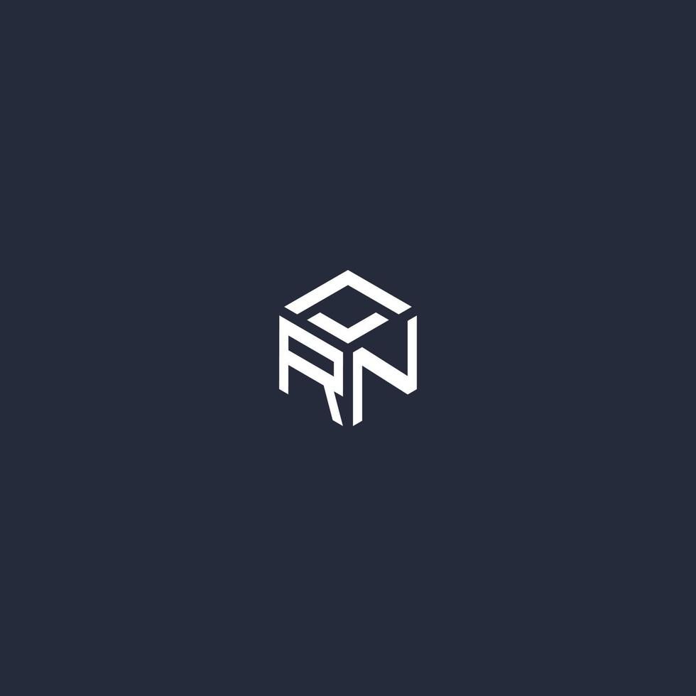 RN initial hexagon logo design vector