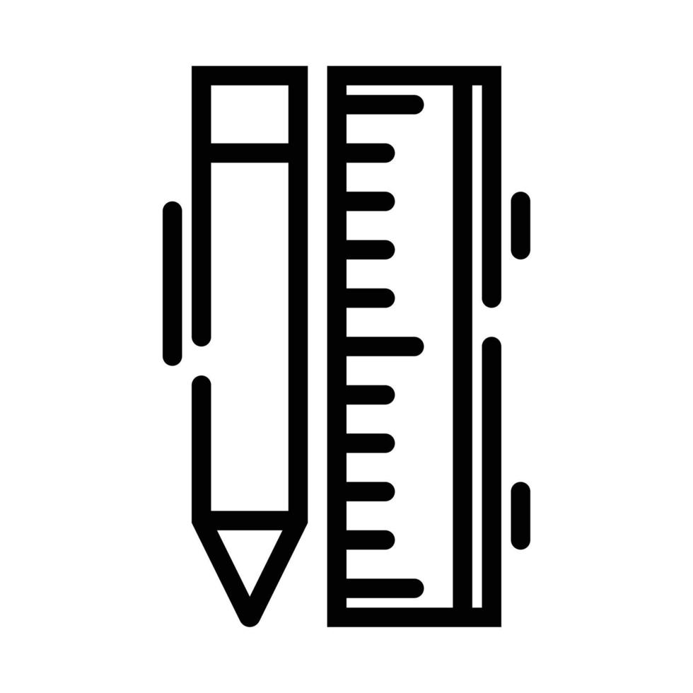 Pencil and Ruler Icon vector