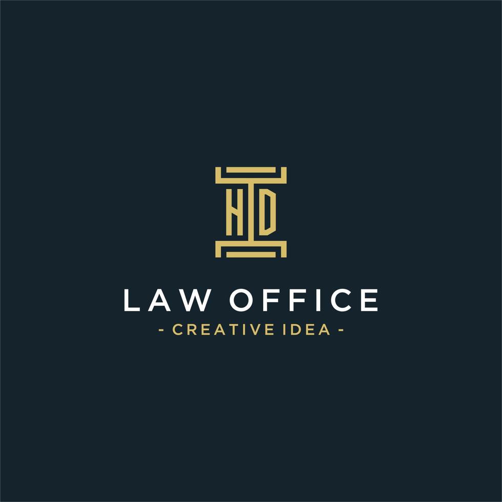HD initial logo monogram design for legal, lawyer, attorney and law firm vector