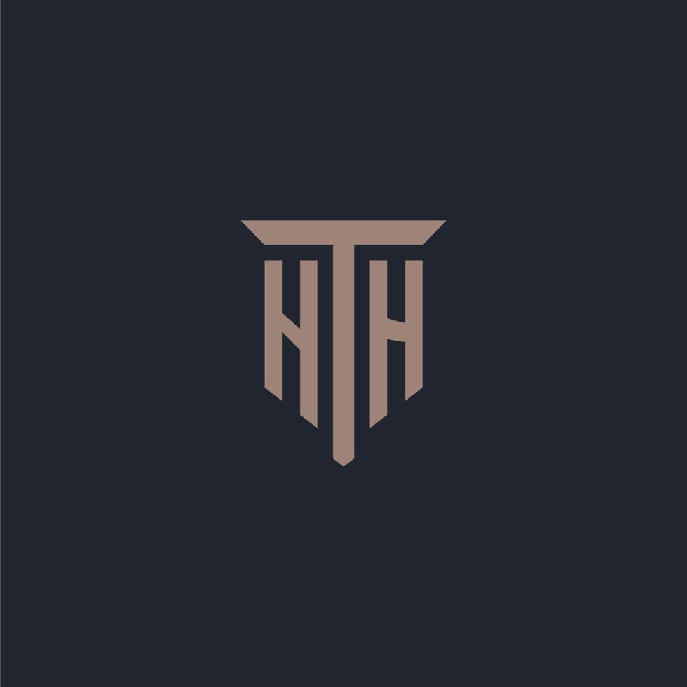 HH initial logo monogram with pillar icon design vector