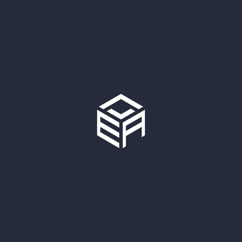 EA initial hexagon logo design vector