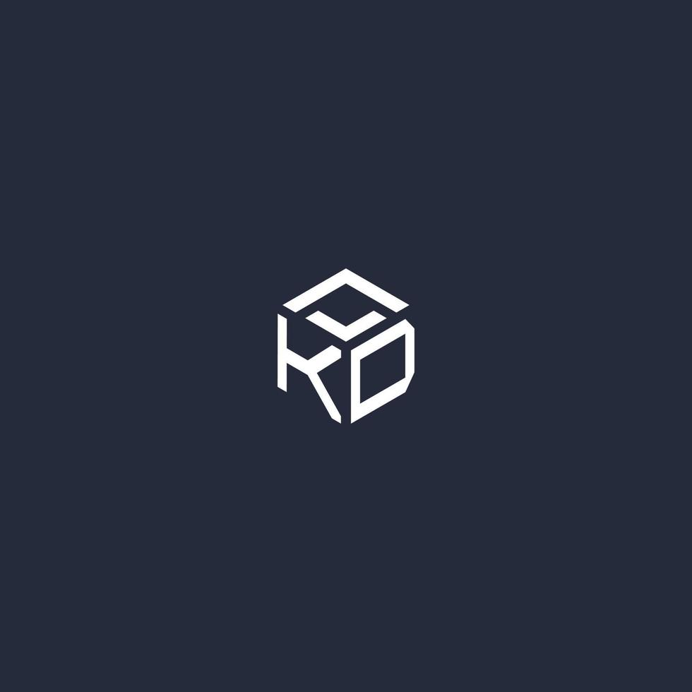 KD initial hexagon logo design vector