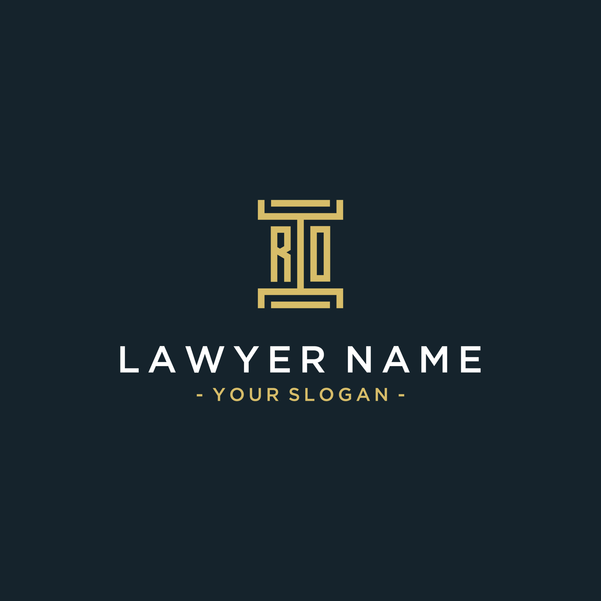 diseño de monograma de logotipo inicial de ro para vector legal