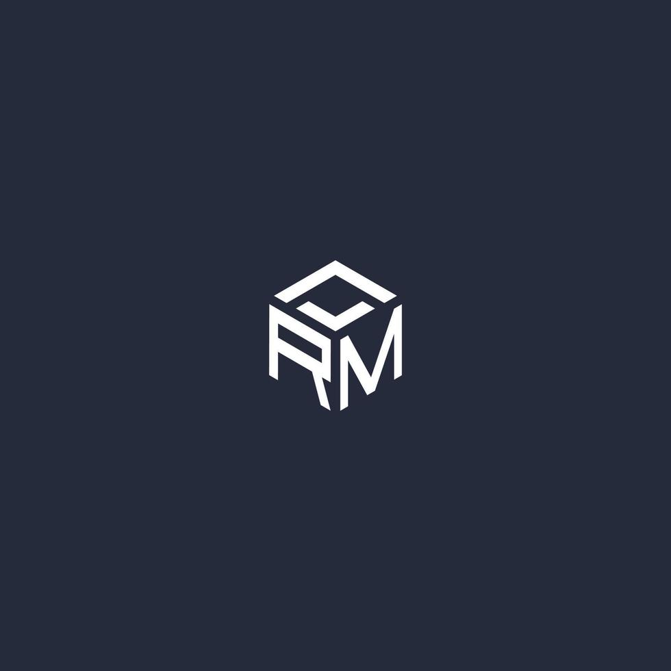 diseño de logotipo hexagonal inicial rm vector