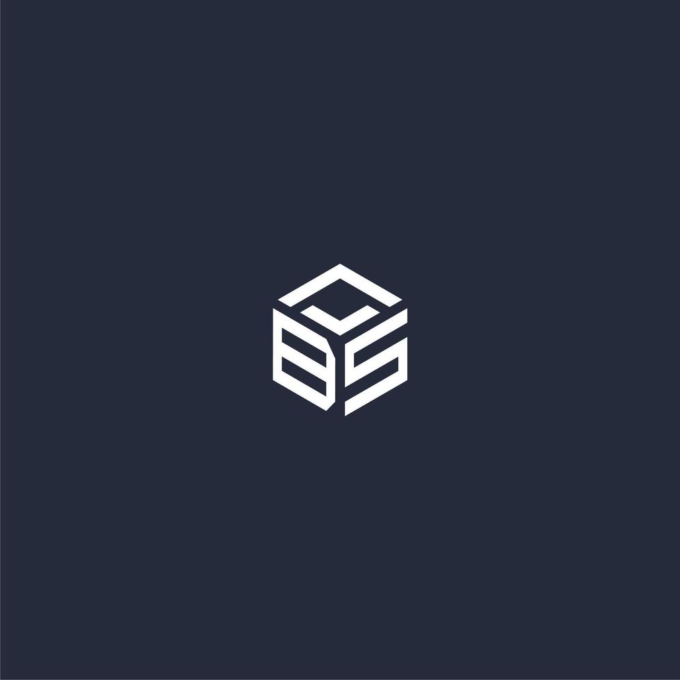 BS initial hexagon logo design vector