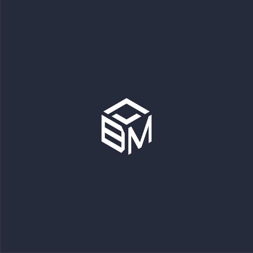BM initial hexagon logo design vector