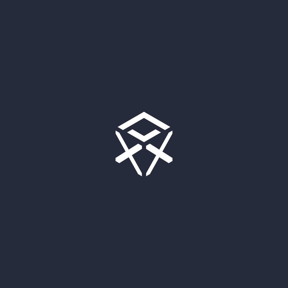 XX initial hexagon logo design vector