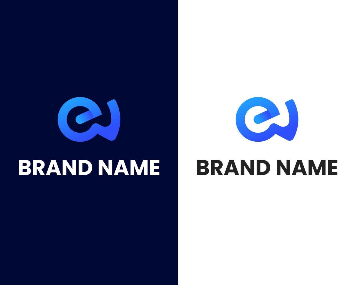 letter e and w modern logo design template vector