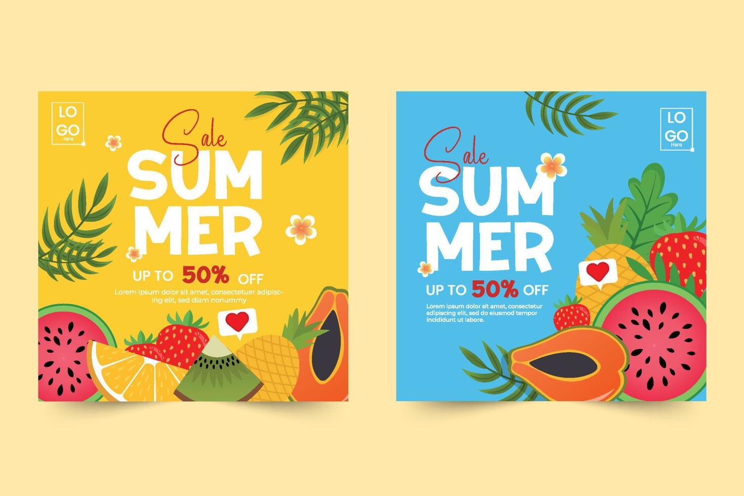 Summer sale graphic template vector
