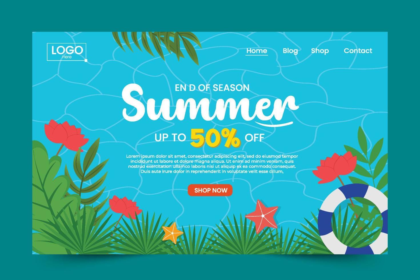 Summer Graphic template Editable Simple and Elegant Design vector
