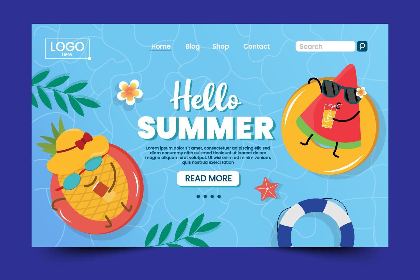 Summer Graphic template Editable vector
