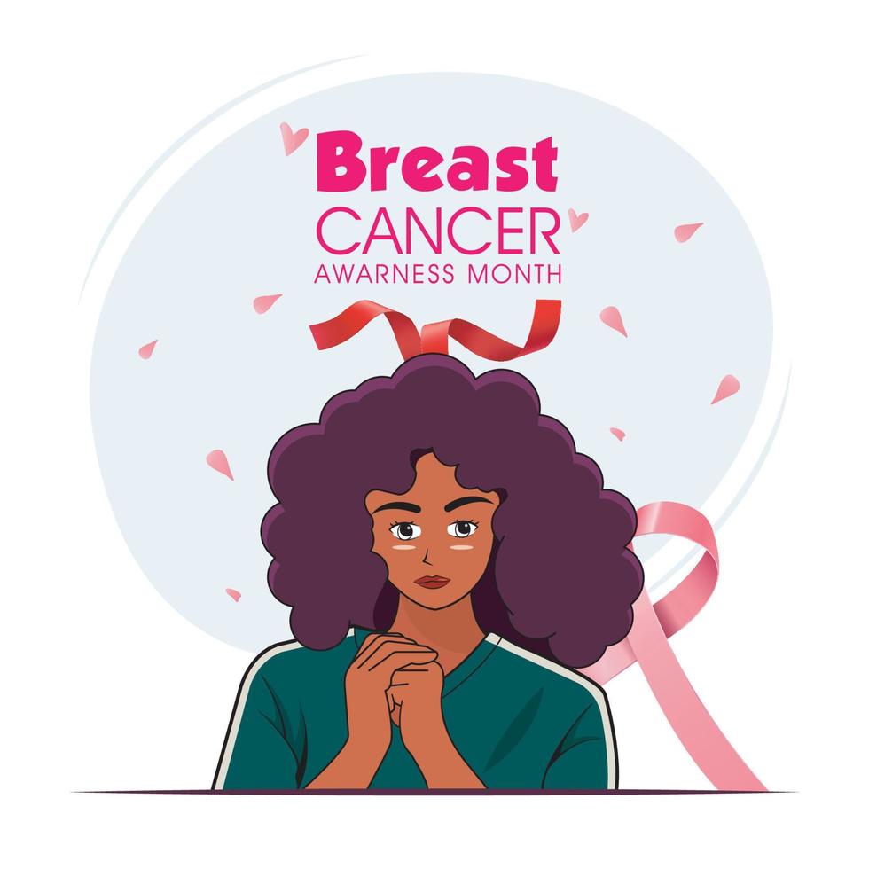 Breast cancer awareness month with hopeful expression concept 02 vector illustration pro download