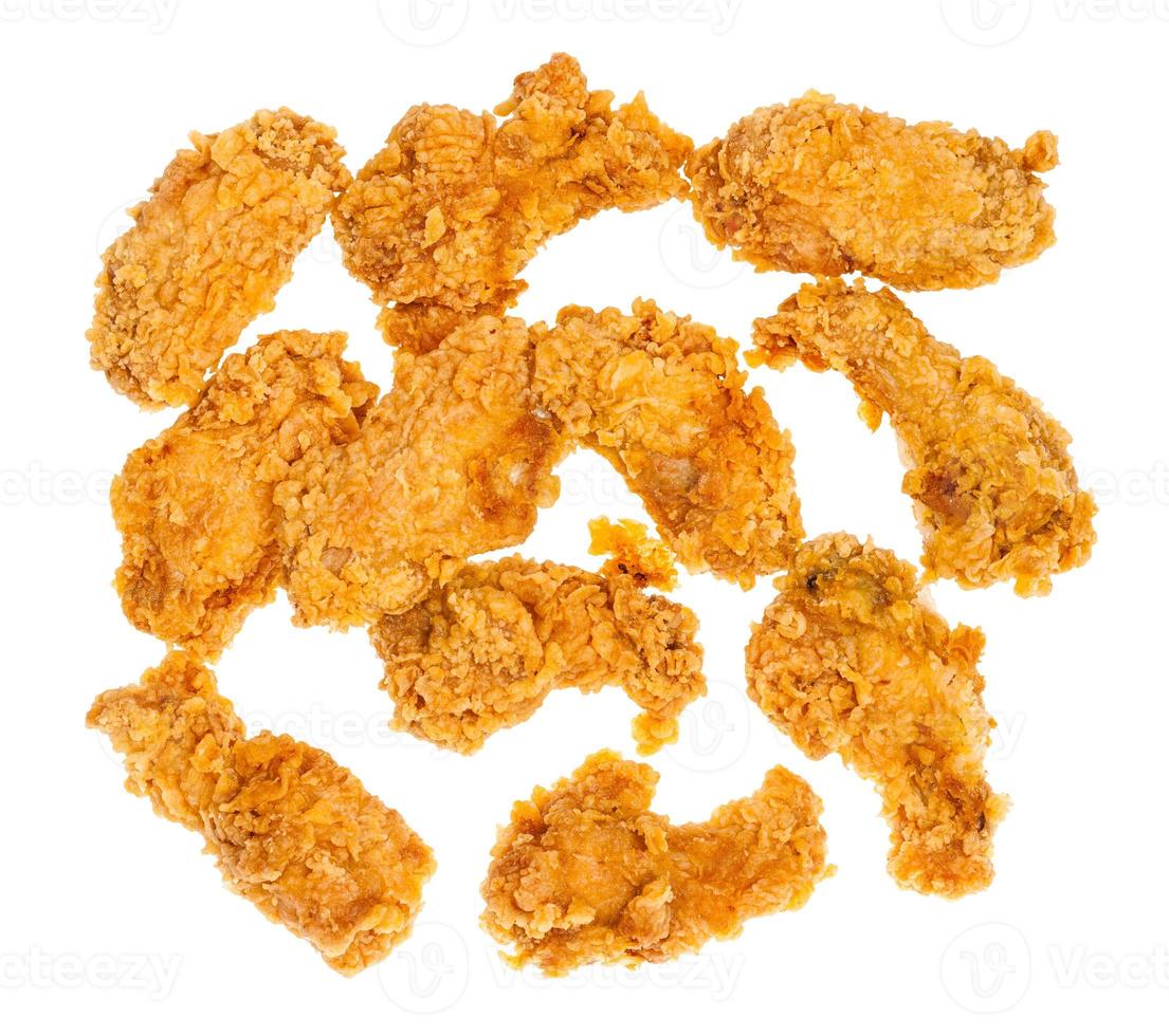 top view of many crispy deep-fried chicken wings photo