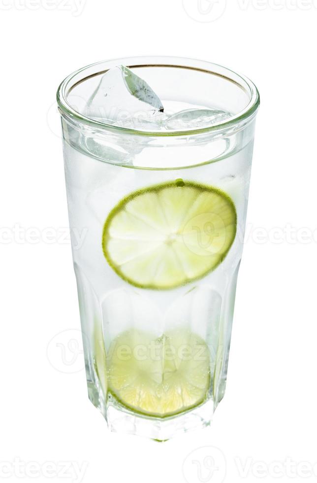 gin and tonic cocktail on the rock isolated photo