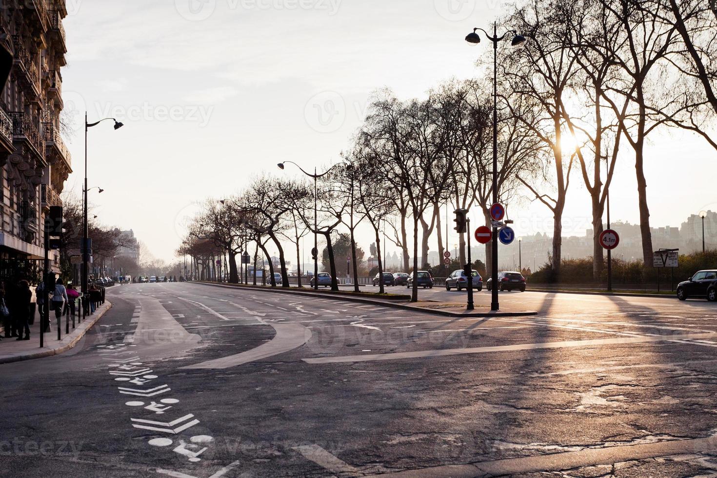 Quay Branly in Paris on sunset photo