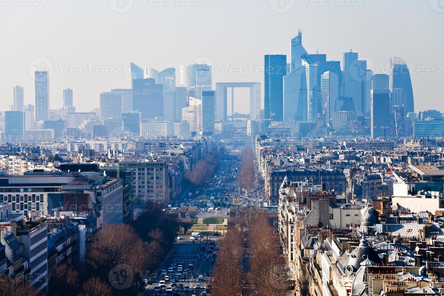 above view of la Defense in Paris photo