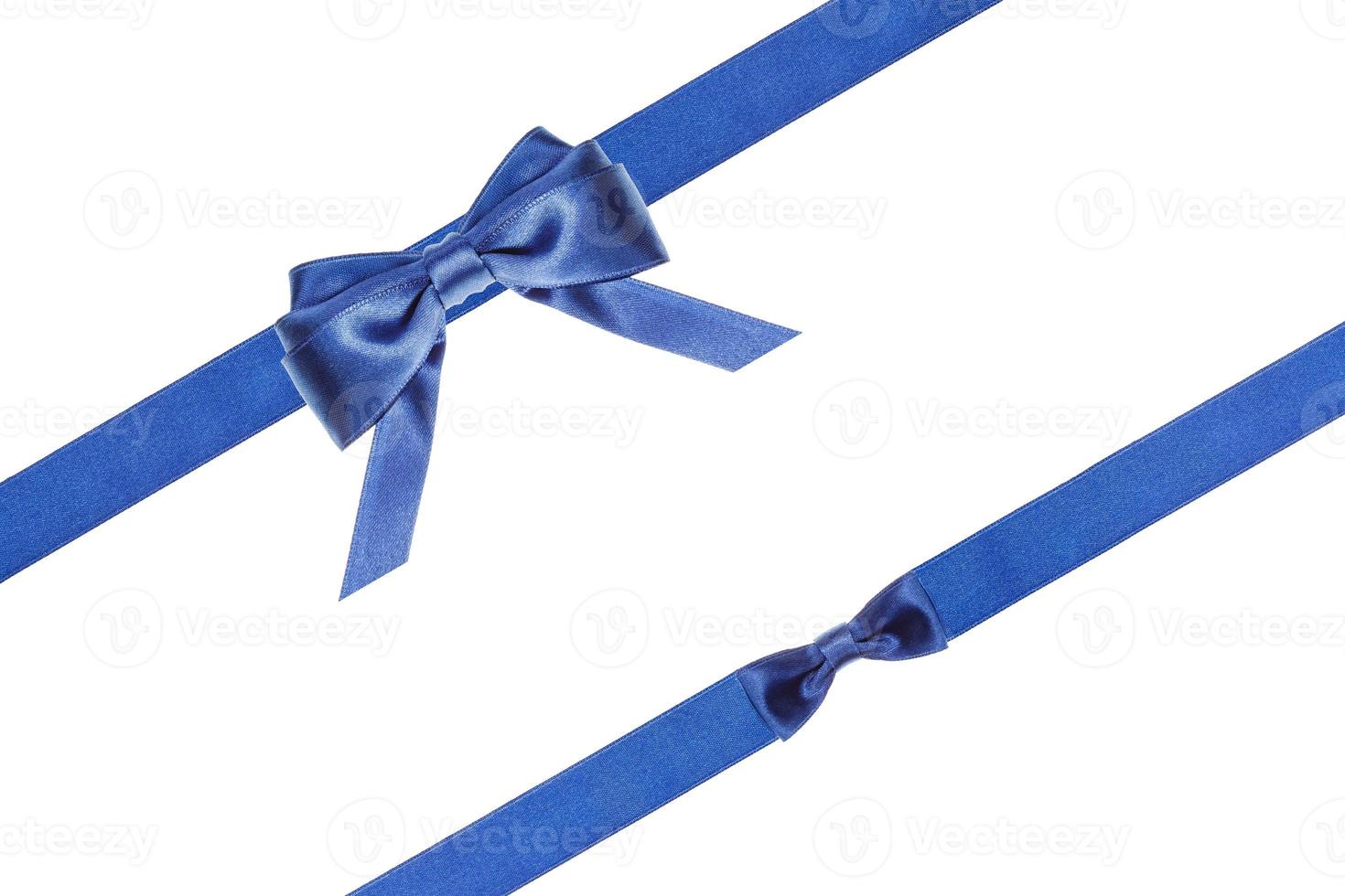 blue satin bows and ribbons isolated - set 32 photo