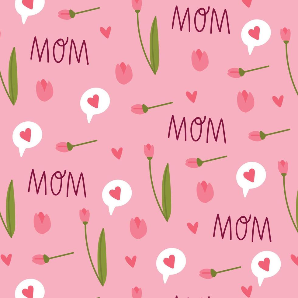 Seamless Mother's Day Pattern vector