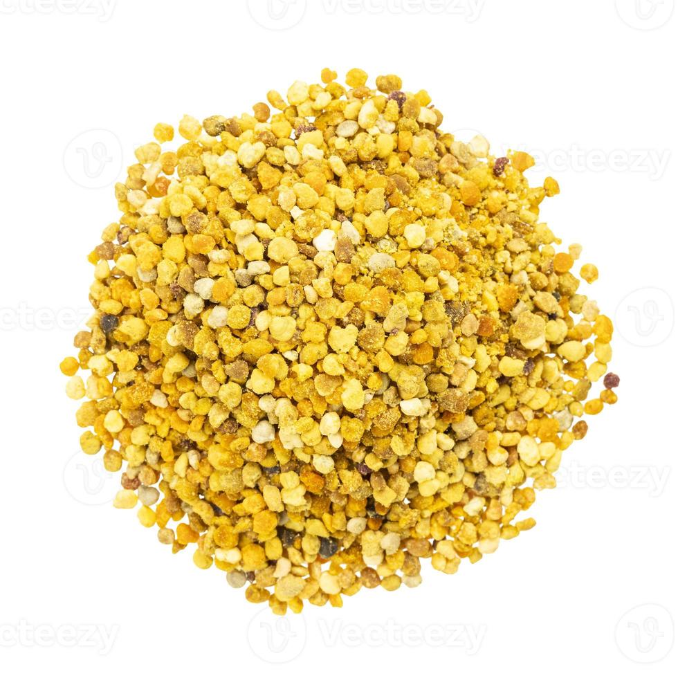 top view of pile of natural bee pollen isolated photo