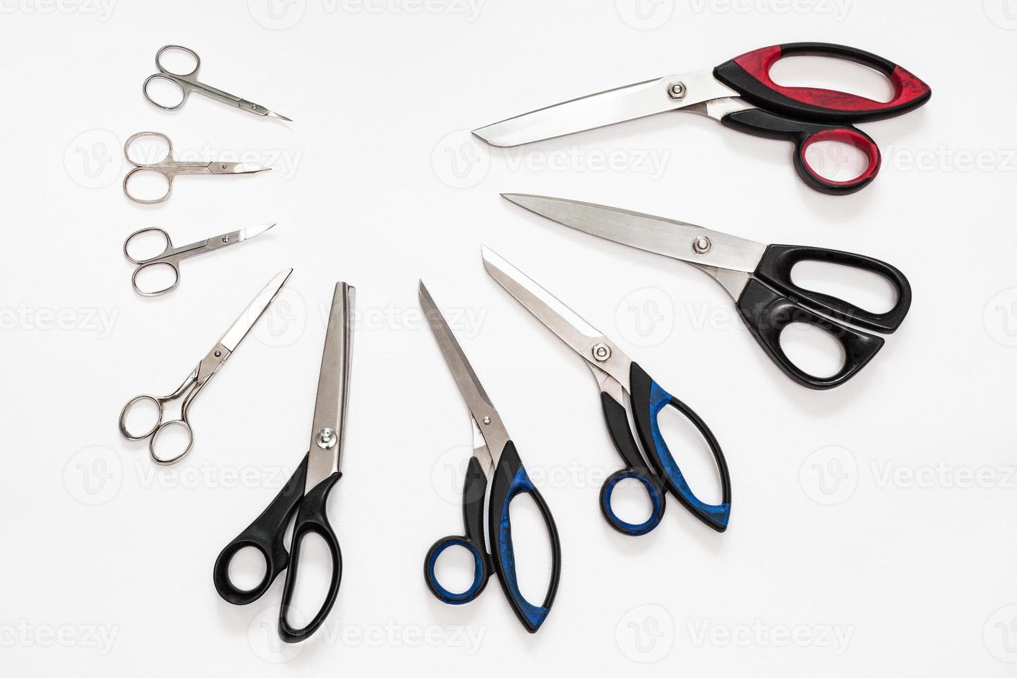 top view of semicircle from various shears photo