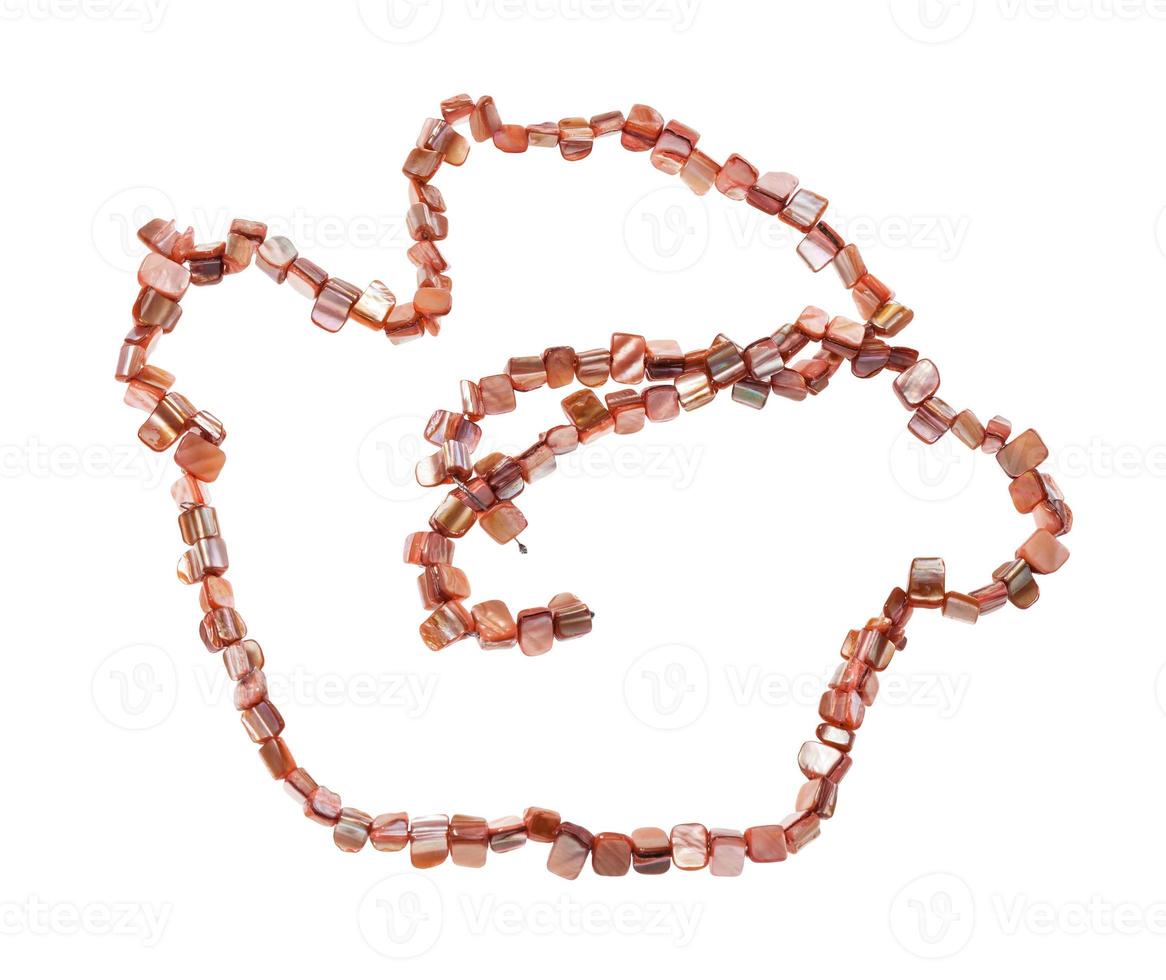 coiled string of beads from pink mother-of-pearl photo