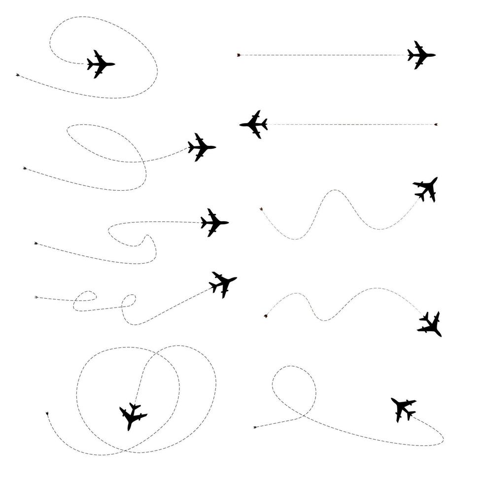 Set of dashed line arrows vector