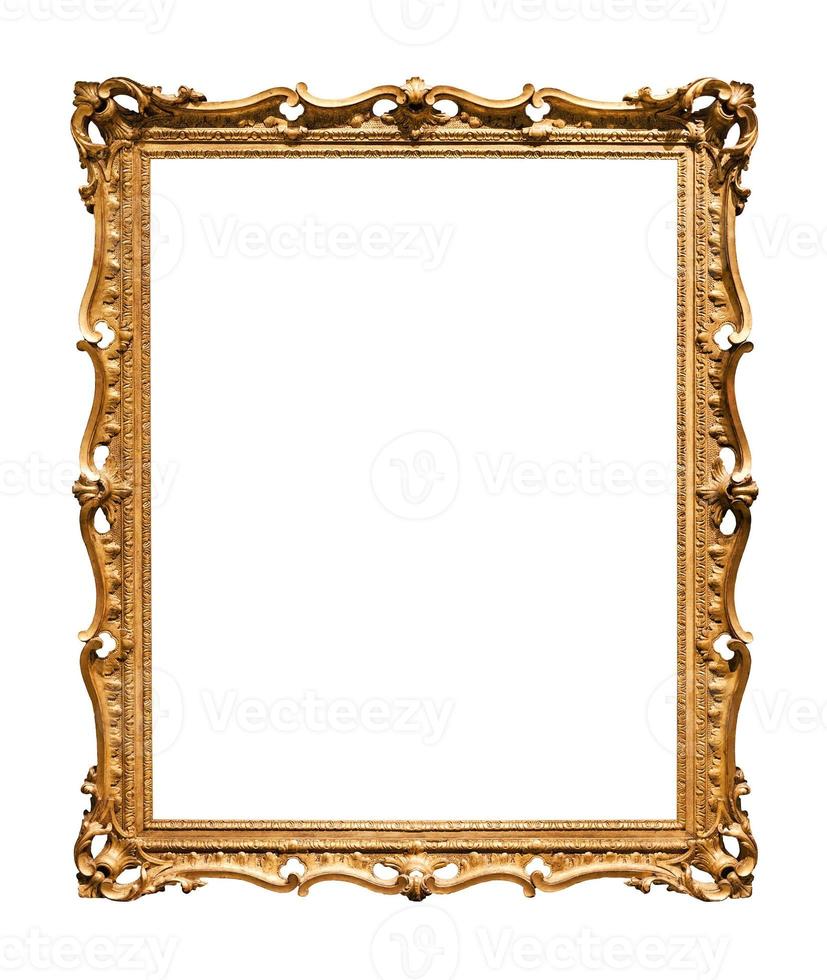 vertical narrow baroque wooden painting frame photo