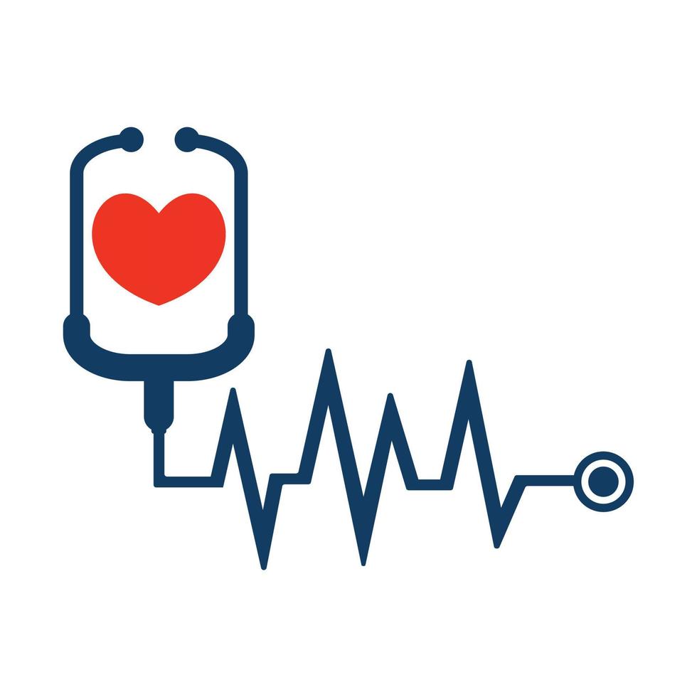 Stethoscope and heart beat vector design.