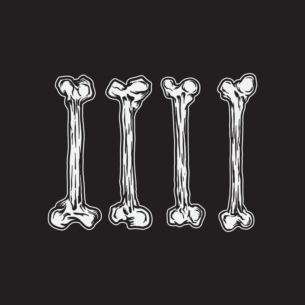 Human bones drawing collection. vector