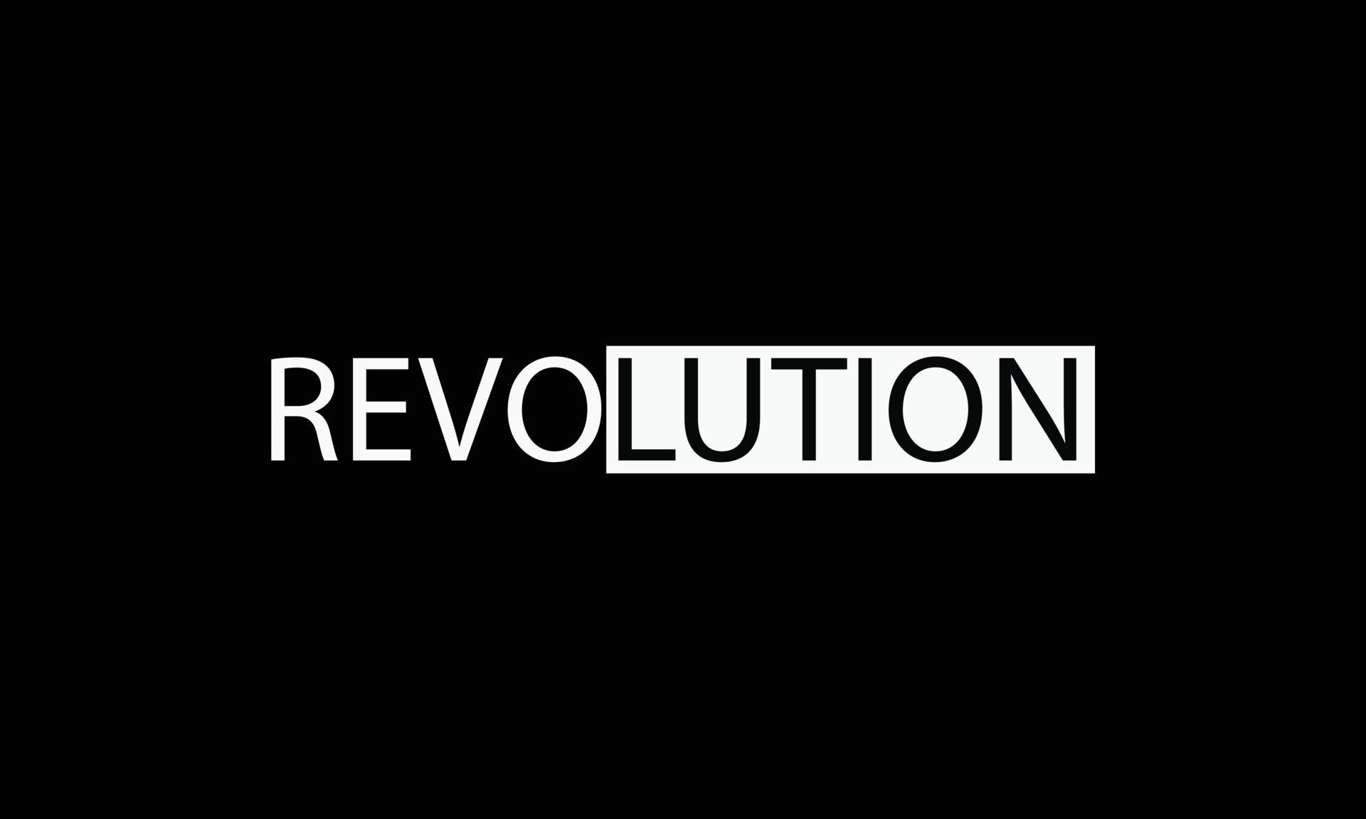 Flat Black and White Revolution Text Logo 11394200 Vector Art at Vecteezy