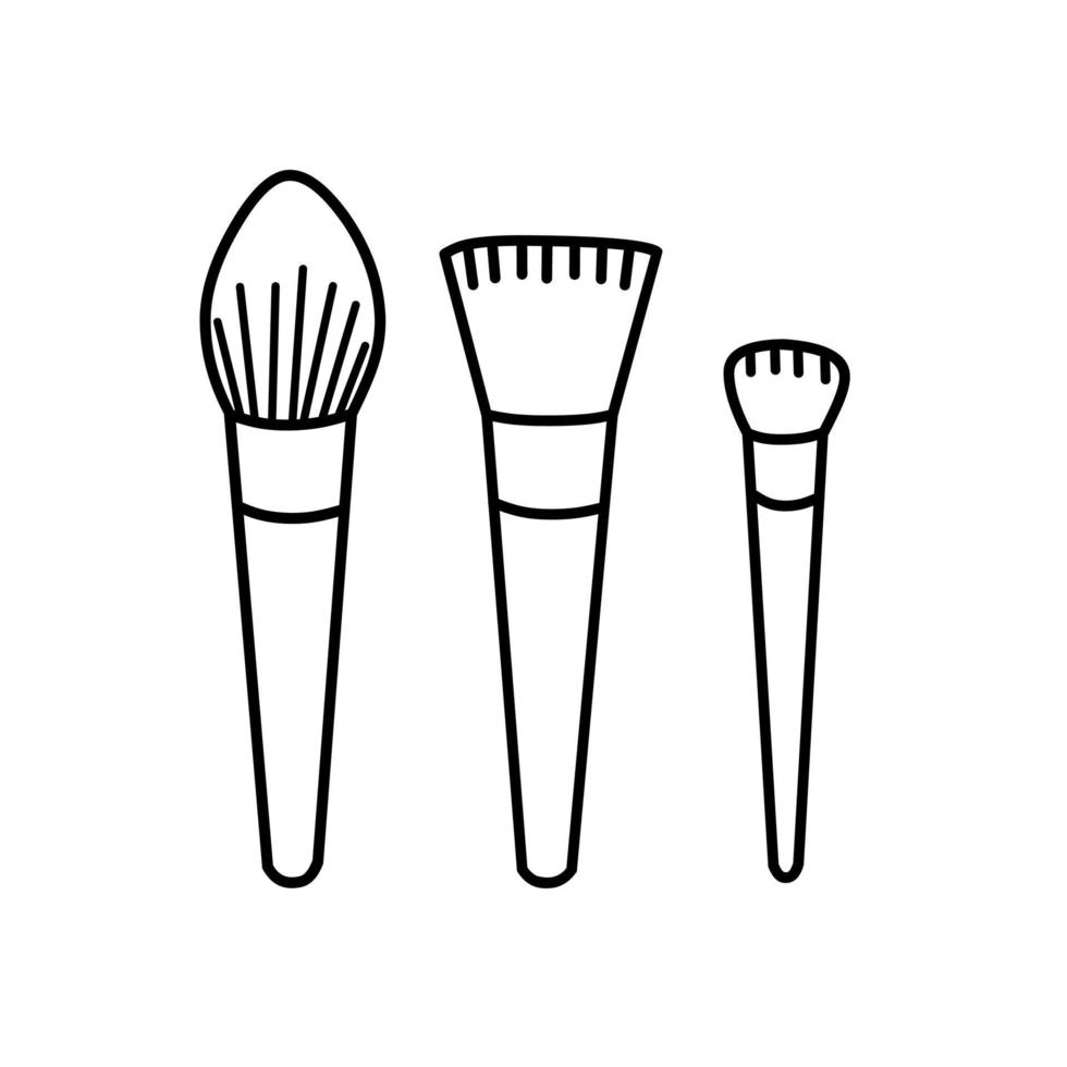 Illustration icon set of makeup brush vector