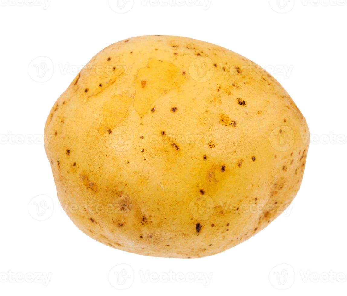 clean yellow potato tuber isolated on white photo