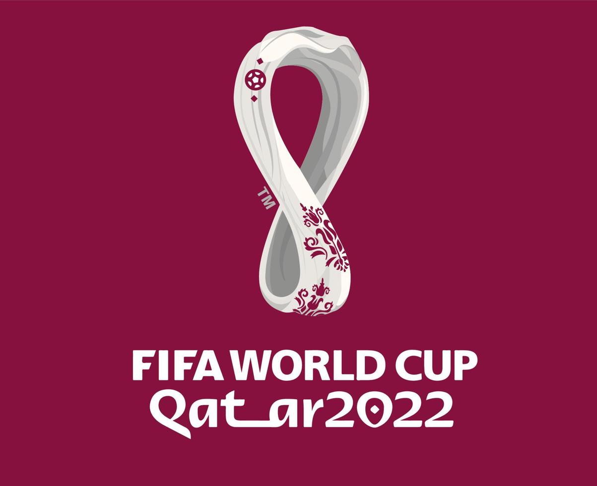 Fifa World Cup Qatar 2022 Symbol official Logo Mondial Champion Symbol Design Vector Abstract Illustration With Maroon Background