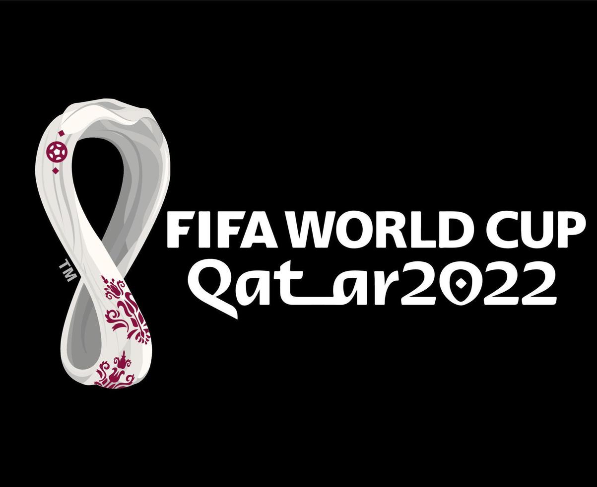 Fifa World Cup Qatar 2022 Symbol official Logo Mondial Champion Vector Abstract Illustration Design With Black Background