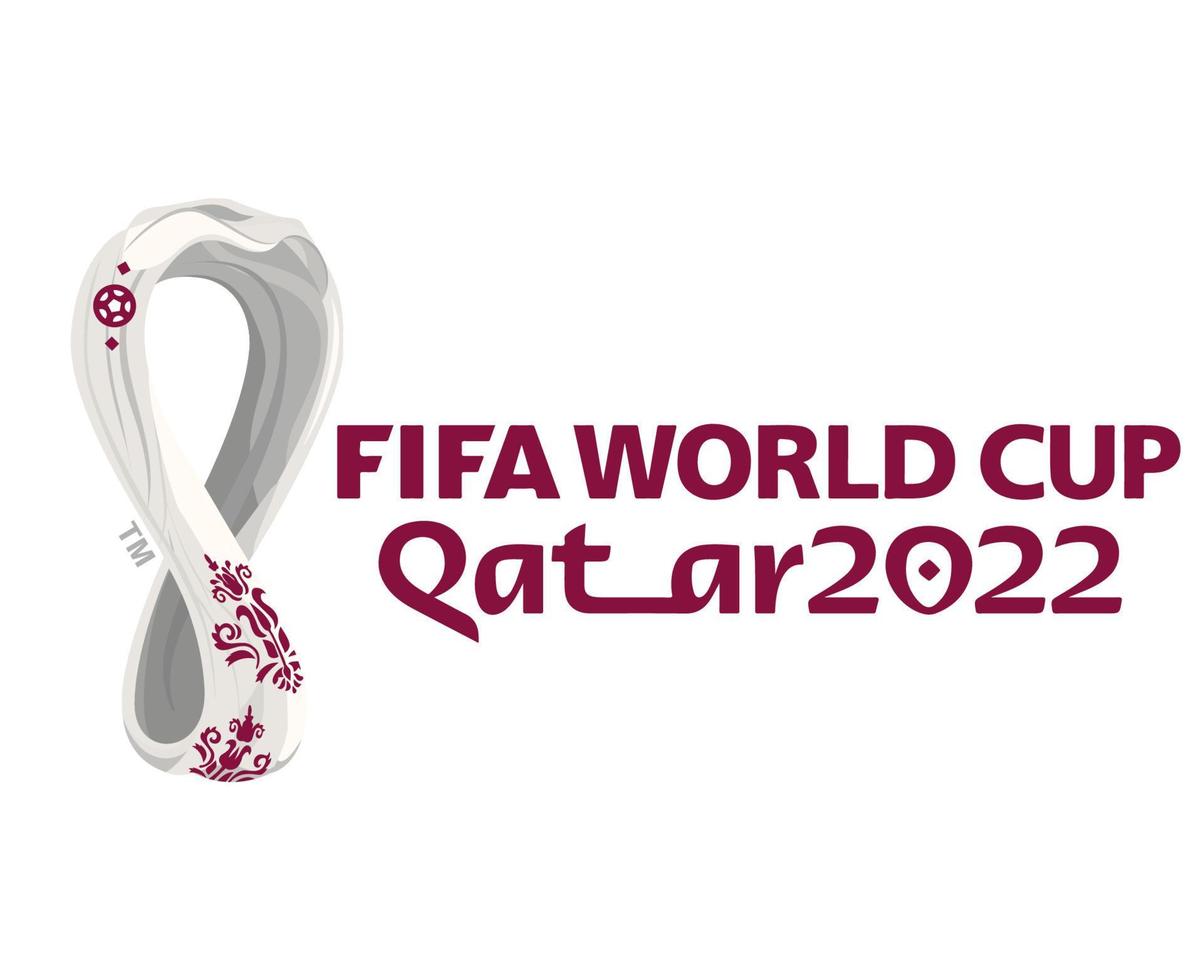 copa mundial de la fifa qatar 2022 símbolo logotipo oficial campeón mundial diseño de ilustración abstracta vectorial con fondo blanco vector