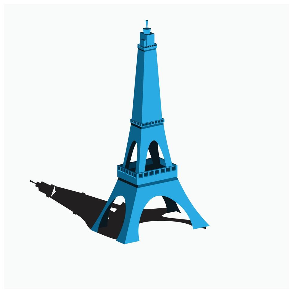 torre eiffel isométrica - torre artificial simple - icono de francia vector
